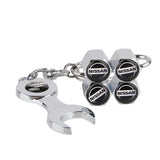 4pcs/set Nissan Nismo GTR Logo Car Air Valve Stem Cap Auto Tyre Valve Covers with Wrench