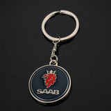 SAAB Metal Car Keychain Key Ring Pendent