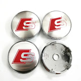4pcs/set 60mm Audi Sline Wheel Center Hub Caps Wheel Covers