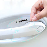 8pcs Skoda Car Door Handle Bowl Wrist Transparent Protector Anti-collision Decal