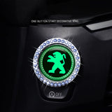 Peugeot Luminous Car Engine One-click Start Stop Button Cover Sticker