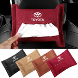 Toyota Suede Car Tissue Box Holder Seat Back Hanging Napkin Storage Bag