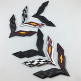 Chevrolet Corvette Logo ABS 17x12cm Car Front Sticker Decal 15.5x10.7cm Auto Rear Emblem Badge