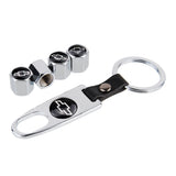 4pcs/set Chevrolet Car Air Valve Stem Cap Auto Tyre Valve Covers with Keychain