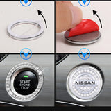 Nissan Diamond Car Engine One-click Start Stop Button Cover Sticker