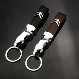 Citroen Leopard PU Leather Car Keychain Key Ring Pendant