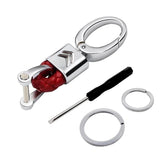 Citroen Logo PU Leather Braided Rope Car Keychain