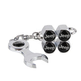 4pcs/set Jeep Logo Car Air Valve Stem Cap Auto Tyre Valve Covers with Wrench