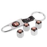 4pcs/set SEAT Car Air Valve Stem Cap Auto Tyre Valve Covers with Keychain