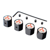 4pcs/set Mitsubishi Ralliart Anti-Theft Car Air Valve Stem Cap Auto Tyre Valve Covers