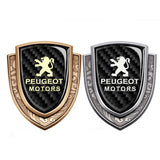 Peugeot Metal Carbon Fiber Shield Car Rear Sticker Auto Window Emblem Badge Decal