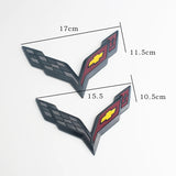 Chevrolet Corvette Logo ABS 17x12cm Car Front Sticker Decal 15.5x10.7cm Auto Rear Emblem Badge