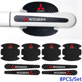 Mitsubishi Carbon Fiber Car Door Bowl Handle Anti-collision Protective Stickers Scratches Film