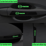 Mazda Luminous Carbon Fiber Car Door Bowl Handle Anti-collision Protective Stickers Scratches Film