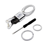 Subaru Logo PU Leather Braided Rope Car Keychain