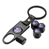 4pcs/set Subaru STI Car Air Valve Stem Cap Auto Tyre Valve Covers with Keychain