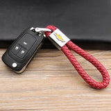 Chevrolet Logo PU Leather Braided Rope Car Keychain