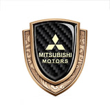 Mitsubishi Metal Carbon Fiber Shield Car Rear Sticker Auto Window Emblem Badge Decal