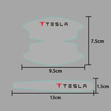 8pcs Tesla Car Door Handle Bowl Wrist Transparent Protector Anti-collision Decal