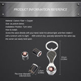 4pcs/set SEAT Logo Carbon Fiber Car Air Valve Stem Caps Auto Tyre Valve Covers with Wrench