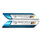 2pcs Mazda MS Mazdaspeed Logo Metal Car Side Sticker Emblem Badge Decal Auto Body Decoration