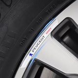 4pcs/set 9cm Peugeot Aluminum Alloy Car Wheel Rim Tyre Sticker