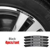 4pcs/set 9cm Nissan Aluminum Alloy Car Wheel Rim Tyre Sticker