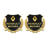 2PCS Renault Metal Car Rear Sticker Shield Trunk Emblem Badge Decal