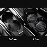 2pcs/set Mazda Carbon Fiber Car Water Coaster Non-slip Mat
