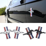 1 Pair 8.5x9cm Ford Mustang Metal Car Side Fender Sticker Trunk Emblem Badge Decal