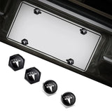 4pcs/set Tesla Logo Stainless Steel Car License Plate Bolts