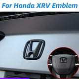 For  Logo XRV 2017 2018 2019 2021 Carbon Fiber ABS Car Front Grille Rear Trunk Steering Wheel Emblem Sticker Accessories