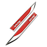 2pcs Jeep Logo Metal Car Side Fender Sticker Emblem Badge Decal Decoration