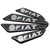 4pcs/set Fiat Carbon Fiber Car Door Anti-Scratch Sticker Door Side Protection Bumper Strips