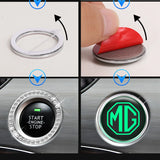 MG Logo Luminous Car Engine One-click Start Stop Button Cover Sticker