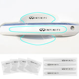8pcs Infiniti Car Door Handle Bowl Wrist Transparent Protector Anti-collision Decal