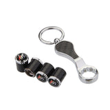 4pcs/set Buick Logo Carbon Fiber Car Air Valve Stem Caps Auto Tyre Valve Covers with Wrench
