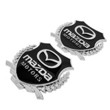 2PCS Mazda Metal Car Rear Sticker Shield Trunk Emblem Badge Decal