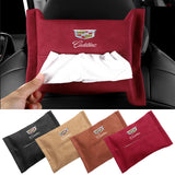 Cadillac Suede Car Tissue Box Holder Seat Back Hanging Napkin Storage Bag