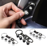 4pcs/set Hyundai Car Air Valve Stem Cap Auto Tyre Valve Covers with Keychain
