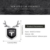 Tesla ABS Deer Car Rear Sticker Shield Trunk Emblem Badge Decal