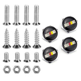 4pcs/set Mitsubishi Ralliart Logo Stainless Steel Car License Plate Bolts