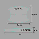 8pcs Opel Car Door Handle Bowl Wrist Transparent Protector Anti-collision Decal