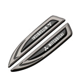 2pcs Mitsubishi Ralliart Metal Car Side Fender Emblem Sticker Decal