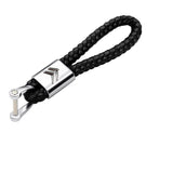 Citroen Logo PU Leather Braided Rope Car Keychain