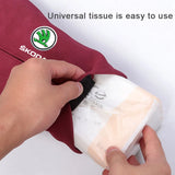 Skoda Suede Car Tissue Box Holder Seat Back Hanging Napkin Storage Bag