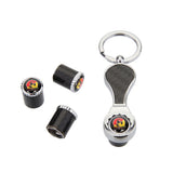 4pcs/set Fiat Logo Carbon Fiber Car Air Valve Stem Caps Auto Tyre Valve Covers with Wrench