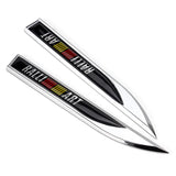 2pcs Mitsubishi Ralliart Logo Metal Car Sider Fender Sticker Emblem Badge