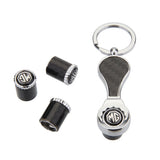 4pcs/set MG Logo Carbon Fiber Car Air Valve Stem Caps Auto Tyre Valve Covers with Wrench