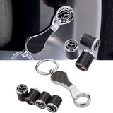 4pcs/set Mazda Logo Carbon Fiber Car Air Valve Stem Caps Auto Tyre Valve Covers with Wrench